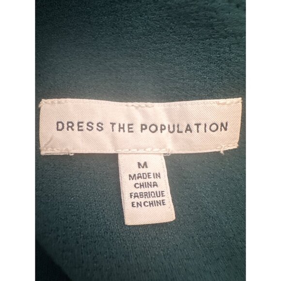 Dress The Population One-Shoulder Medium Forest Green Maxi Dress Polyester Blend - Picture 4 of 14